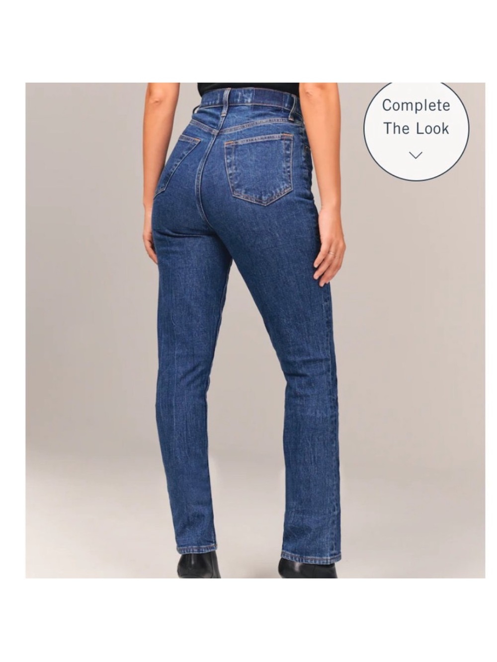 Abercrombie & Fitch Women’s The Slim Straight Ultra High Rise Blue Jeans - Picture 3 of 11